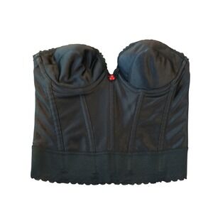 Vintage Carnival Bustier Corset Top Red Rose Lingerie Pinup Retro Gothic‎ 34B